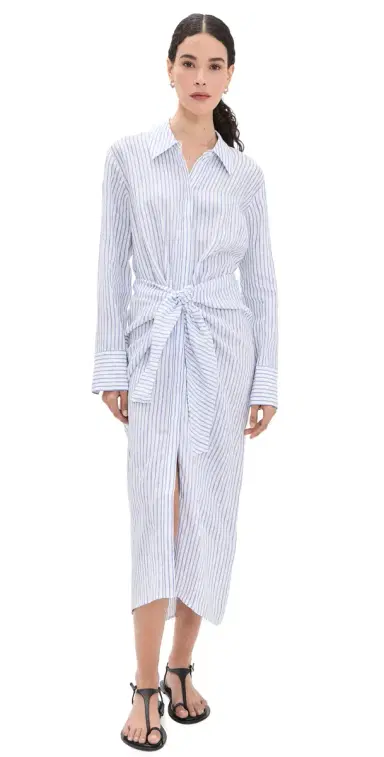 A.L.C. A. L.C. Mila Linen Dress White/Classic Blue | Thumbnail 1 A.L.C. A. L.C. Mila Linen Dress White/Classic Blue | Thumbnail 1