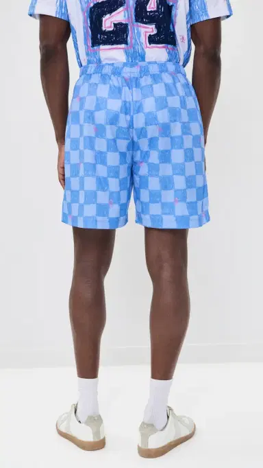 Nahmias cribble Check occer Shorts 6 Blue Iris | Thumbnail 3