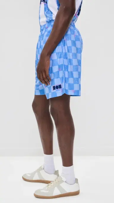 Nahmias cribble Check occer Shorts 6 Blue Iris | Thumbnail 4