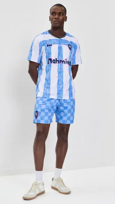 Nahmias cribble Check occer Shorts 6 Blue Iris | Thumbnail 5