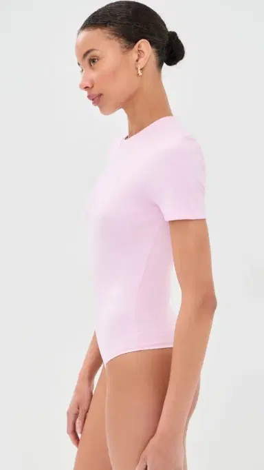 Wardrobe.NYC WARDROBE. NYC Opaque Tee Thong Bodysuit Baby Pink S | Thumbnail 4