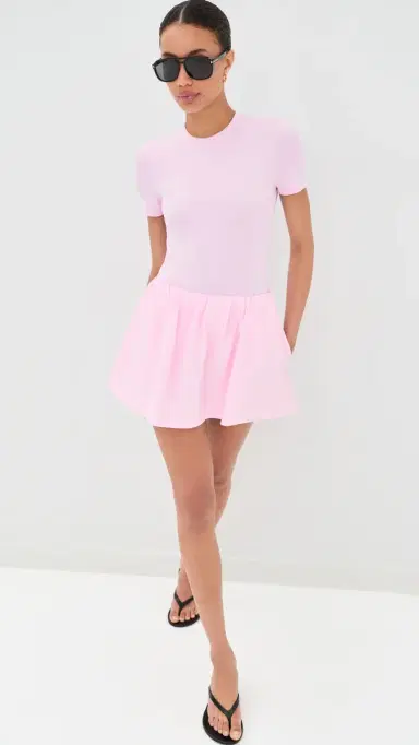 Wardrobe.NYC WARDROBE. NYC Opaque Tee Thong Bodysuit Baby Pink S | Thumbnail 5