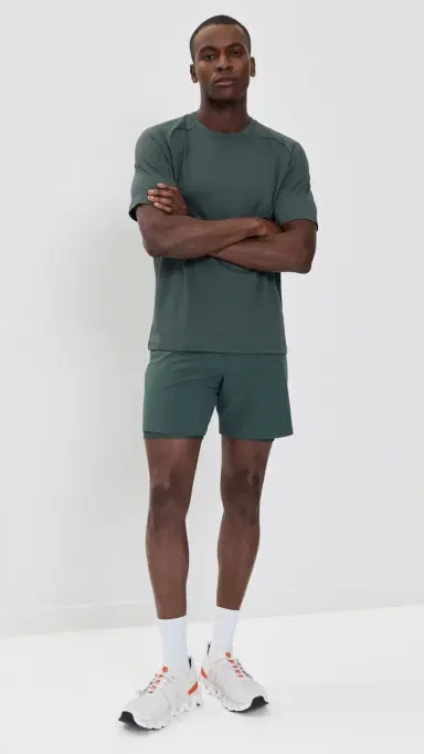 Beyond Yoga Pivotal 2.0 Men's Lined horts 7 late Green | Thumbnail 5
