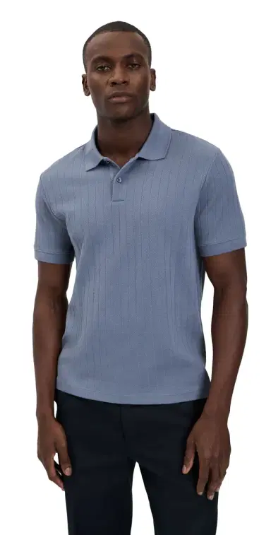 Vince Drop Needle tripe Polo Hawk Blue | Thumbnail 1 Vince Drop Needle tripe Polo Hawk Blue | Thumbnail 1