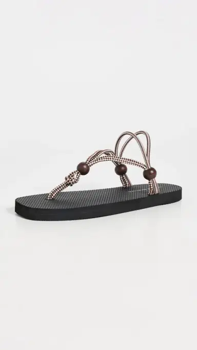 Loeffler Randall Mika Corded Sport Sandals Brown/Cream/Black 7 | Thumbnail 2