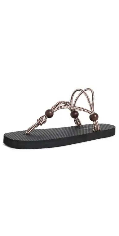 Loeffler Randall Mika Corded Sport Sandals Brown/Cream/Black 7 | Thumbnail 1