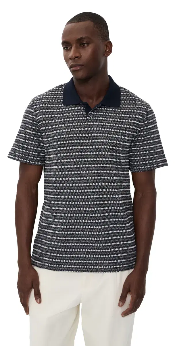 Knitted tripe Polo Dark Blue Night