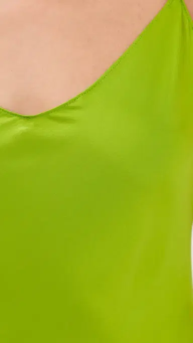 Sablyn Taylor V Neck Silk Dress Chartruese M | Thumbnail 6