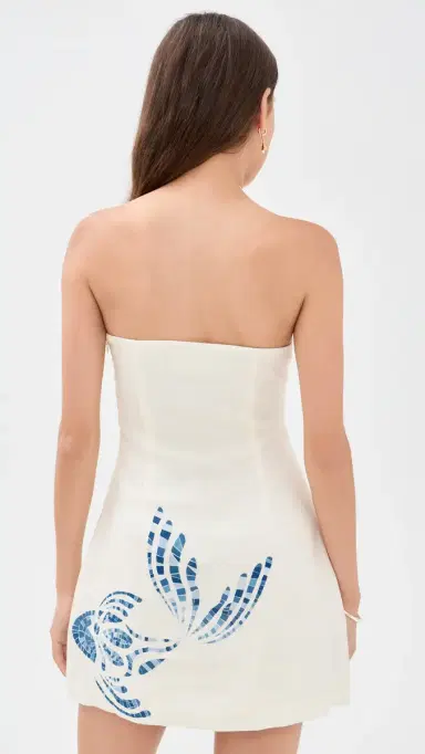 Shani Shemer Elowen Mini Dress Blue osaic Print | Thumbnail 3 Shani Shemer Elowen Mini Dress Blue osaic Print | Thumbnail 3