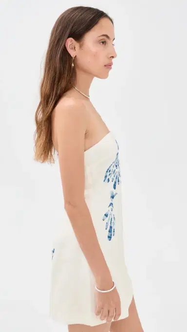 Shani Shemer Elowen Mini Dress Blue osaic Print | Thumbnail 4 Shani Shemer Elowen Mini Dress Blue osaic Print | Thumbnail 4