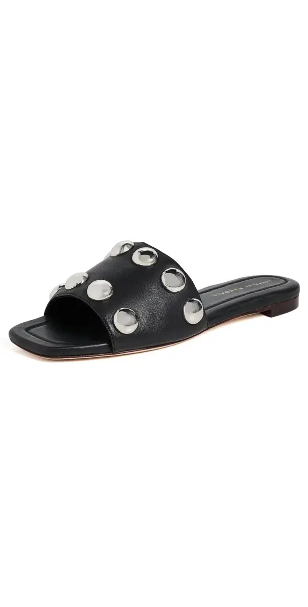 Loeffler Randall Hayes Studded Flat Sandals Black/Silver