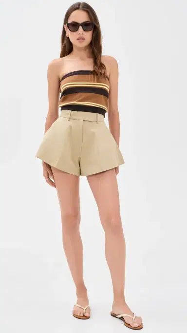 RENGGLI Flared Shorts Khaki 8 | Thumbnail 5