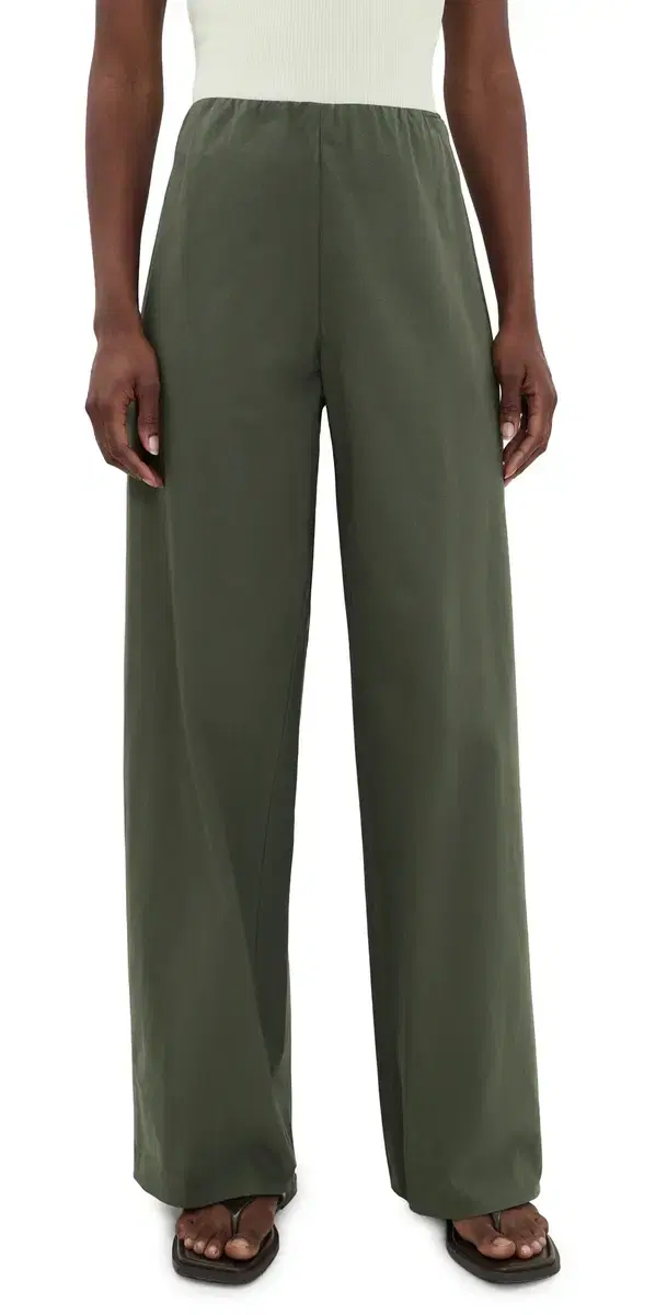 Vince Colette High Waist Cotton Twill Bias Pants Pine Grove