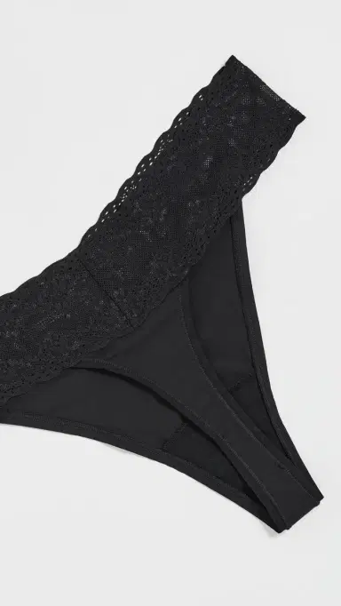 Natori Bliss Perfection One Size Classic Thong 3 Pack Black One Size | Thumbnail 6 Natori Bliss Perfection One Size Classic Thong 3 Pack Black One Size | Thumbnail 6