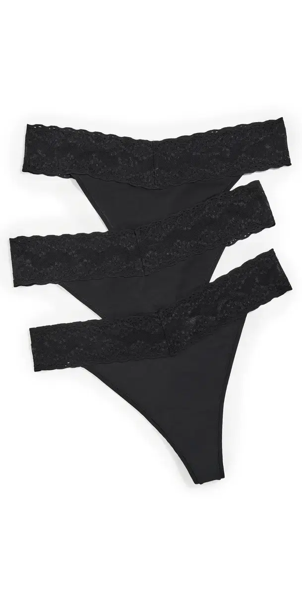 Bliss Perfection One Size Classic Thong 3 Pack Black One Size