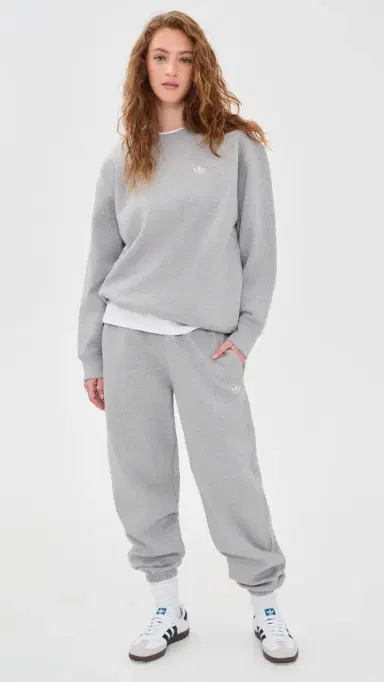 Adidas Essential Fleece Crew Sweatshirt Medium Grey Heather M | Thumbnail 5 Adidas Essential Fleece Crew Sweatshirt Medium Grey Heather M | Thumbnail 5