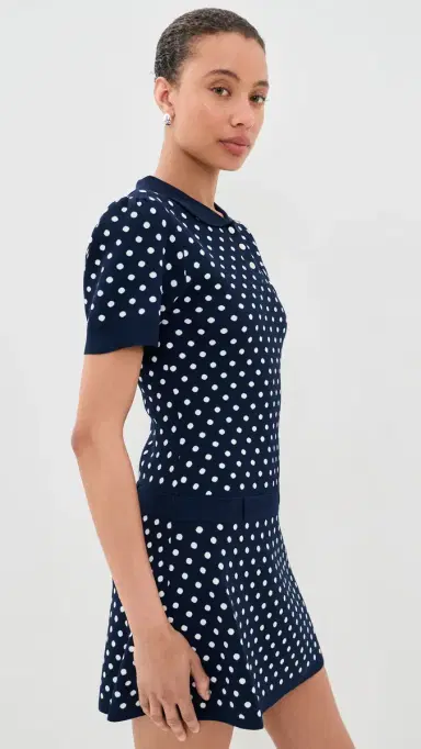 Sandy Liang Tumi Sweater Dress Navy Multi M | Thumbnail 4