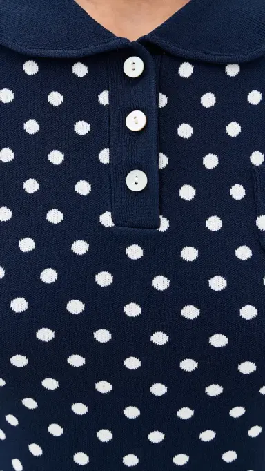 Sandy Liang Tumi Sweater Dress Navy Multi M | Thumbnail 6