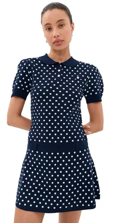 Sandy Liang Tumi Sweater Dress Navy Multi M | Thumbnail 1