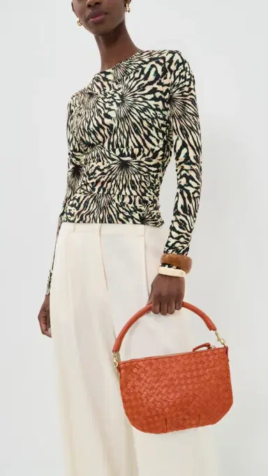 Clare V. Clare V. Petit Moyen Messenger Bag Saltillo One Size | Thumbnail 3
