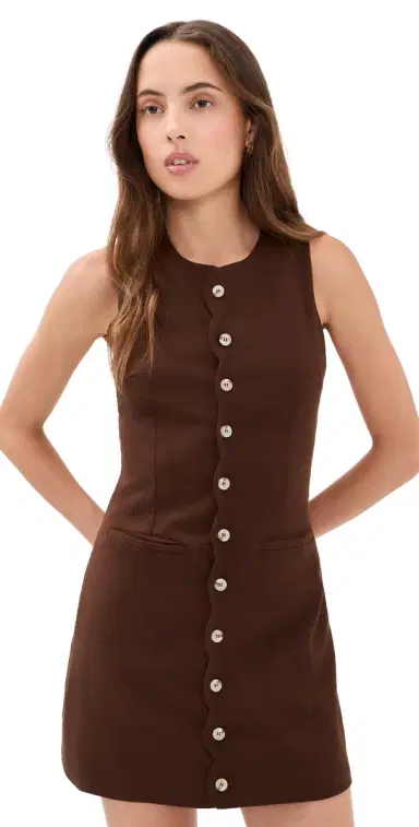 SEVEN WONDERS Stella Mini Dress Chocolate S | Thumbnail 1