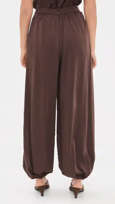 Bardot Nikola Satin Balloon Pants Dark Choco 6 | Thumbnail 3