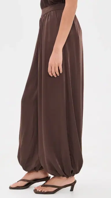 Bardot Nikola Satin Balloon Pants Dark Choco 6 | Thumbnail 4