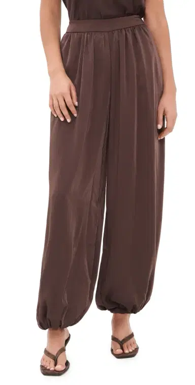 Bardot Nikola Satin Balloon Pants Dark Choco 6 | Thumbnail 1