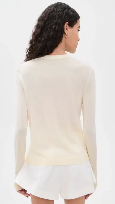Renggli Silk Cashmere Blend Crew Neck Sweater Flat White | Thumbnail 3