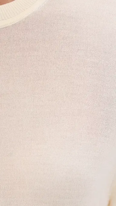 Renggli Silk Cashmere Blend Crew Neck Sweater Flat White | Thumbnail 6