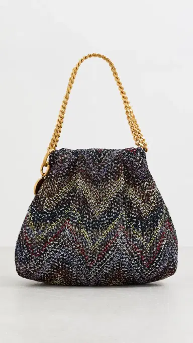 Missoni Caperdon Drawstring Chain Pouch Handbag Sequins Yellow Brown One Size | Thumbnail 2