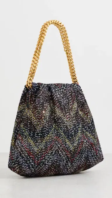 Missoni Caperdon Drawstring Chain Pouch Handbag Sequins Yellow Brown One Size | Thumbnail 4
