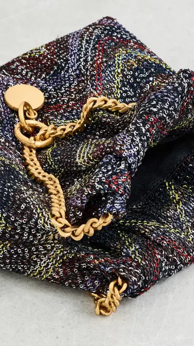 Missoni Caperdon Drawstring Chain Pouch Handbag Sequins Yellow Brown One Size | Thumbnail 6