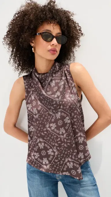 LE BOP Riley Blouse Brown Bandana L | Thumbnail 2