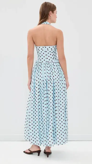 Seven Wonders Sammi Midi Dress Sky Blue/Choc Polka | Thumbnail 3 Seven Wonders Sammi Midi Dress Sky Blue/Choc Polka | Thumbnail 3