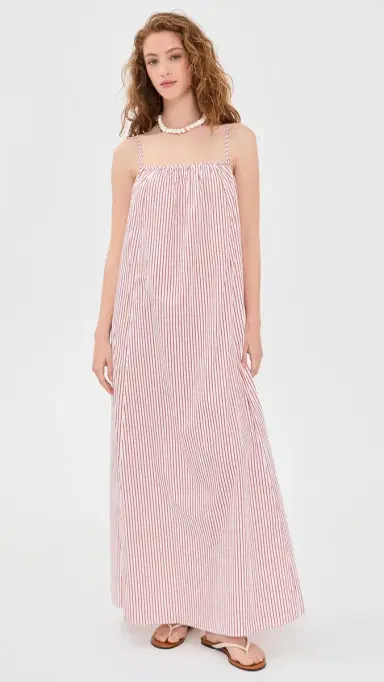o.p.t o. p.t Market Cotton Maxi Dress Red Stripe S | Thumbnail 2 o.p.t o. p.t Market Cotton Maxi Dress Red Stripe S | Thumbnail 2