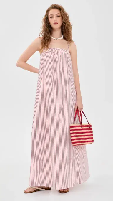 o.p.t o. p.t Market Cotton Maxi Dress Red Stripe S | Thumbnail 5 o.p.t o. p.t Market Cotton Maxi Dress Red Stripe S | Thumbnail 5