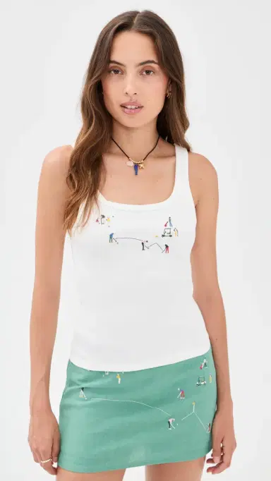 Yellow the Label Golf Scene Tank Top White | Thumbnail 2