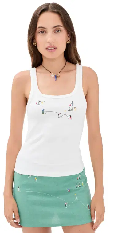 Yellow the Label Golf Scene Tank Top White | Thumbnail 1
