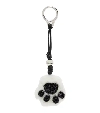Loewe Paw shearling and leather bag charm | Thumbnail 1 Loewe Paw shearling and leather bag charm | Thumbnail 1