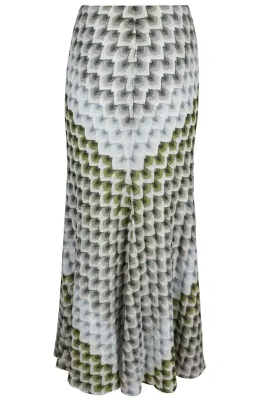 Missoni Long Knit Skirt - Green Light Blue White | Thumbnail 5 Missoni Long Knit Skirt - Green Light Blue White | Thumbnail 5