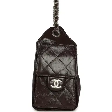 Chanel Chanel Mini 25 Hobo Bag Dark Brown Shiny Crumpled Calfskin Silver Hardware | Thumbnail 3 Chanel Chanel Mini 25 Hobo Bag Dark Brown Shiny Crumpled Calfskin Silver Hardware | Thumbnail 3