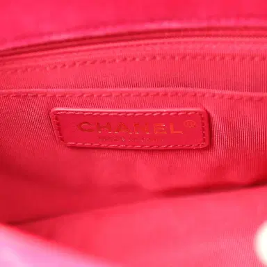 Chanel Chanel Mini Pearl Crush Square Flap Bag Fuchsia Velvet Light Gold Hardware | Thumbnail 11