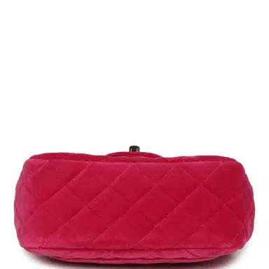 Chanel Chanel Mini Pearl Crush Square Flap Bag Fuchsia Velvet Light Gold Hardware | Thumbnail 6