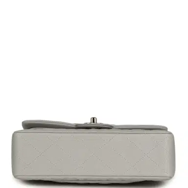 Chanel Chanel Small Classic Double Flap Bag Light Grey Caviar Light Gold Hardware | Thumbnail 6