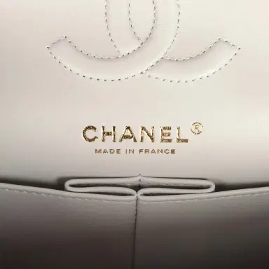 Chanel Chanel Small Classic Double Flap Bag Light Grey Caviar Light Gold Hardware | Thumbnail 8