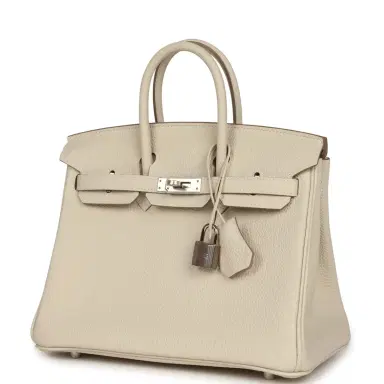 HERMÈS Hermes Birkin 25 Craie Togo Palladium Hardware | Thumbnail 5 HERMÈS Hermes Birkin 25 Craie Togo Palladium Hardware | Thumbnail 5