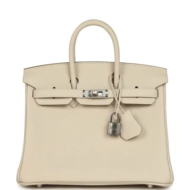 hermes Hermes Birkin 25 Craie Togo Palladium Hardware