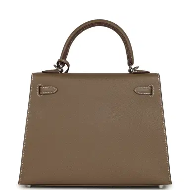 HERMÈS Hermes Kelly Sellier 25 Etoupe Epsom Palladium Hardware | Thumbnail 4 HERMÈS Hermes Kelly Sellier 25 Etoupe Epsom Palladium Hardware | Thumbnail 4