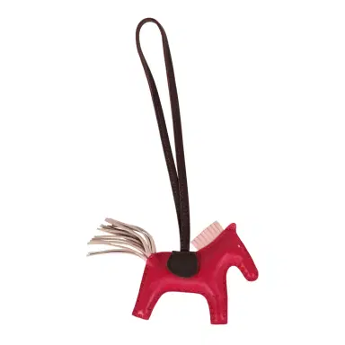 HERMÈS Hermes Pegase Rodeo Bag Charm PM Framboise, Rose Sakura and Rouge Sellier Milo Lambskin | Thumbnail 2